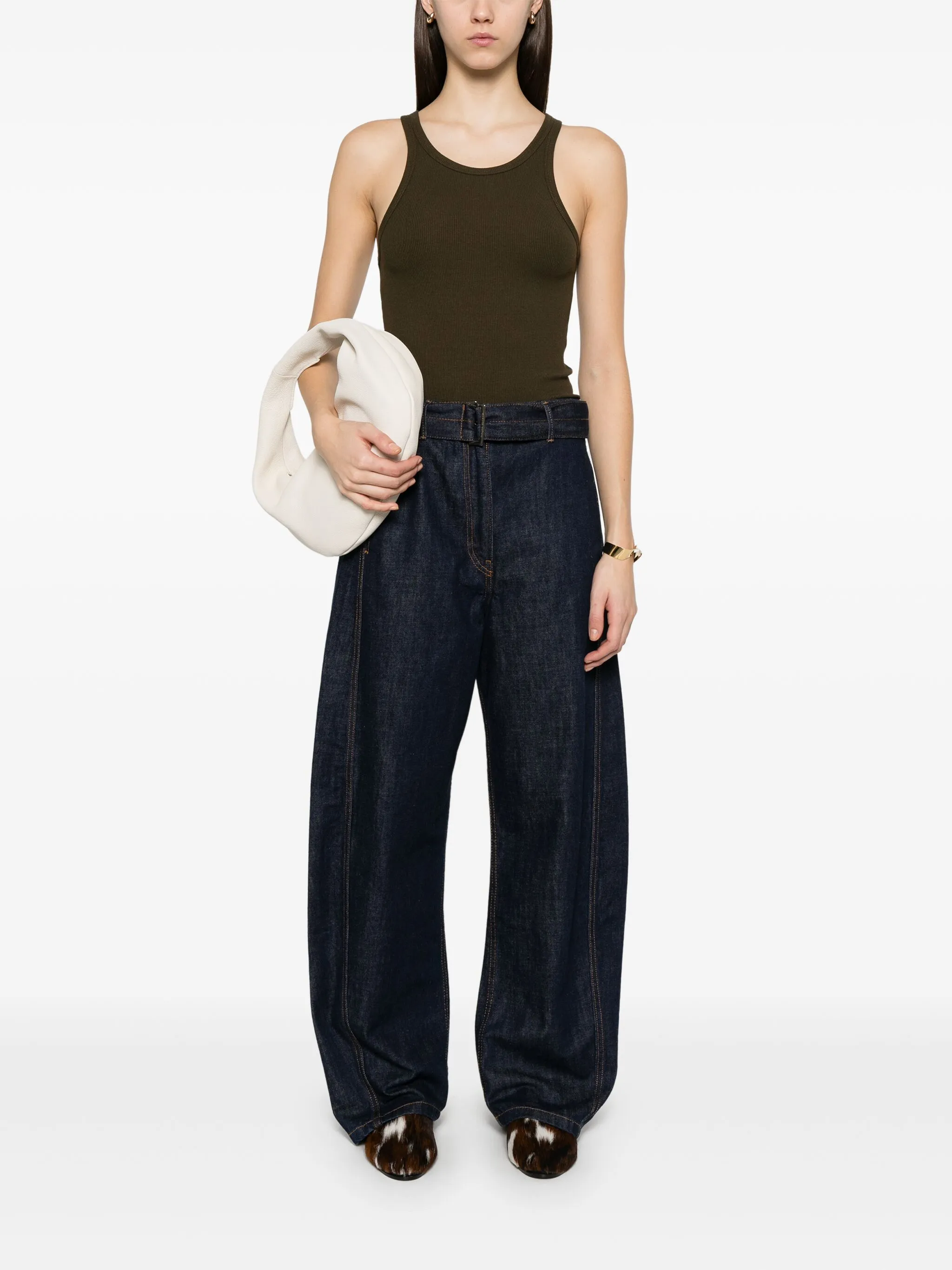 Eterne High Neck Ribbed Tank Top