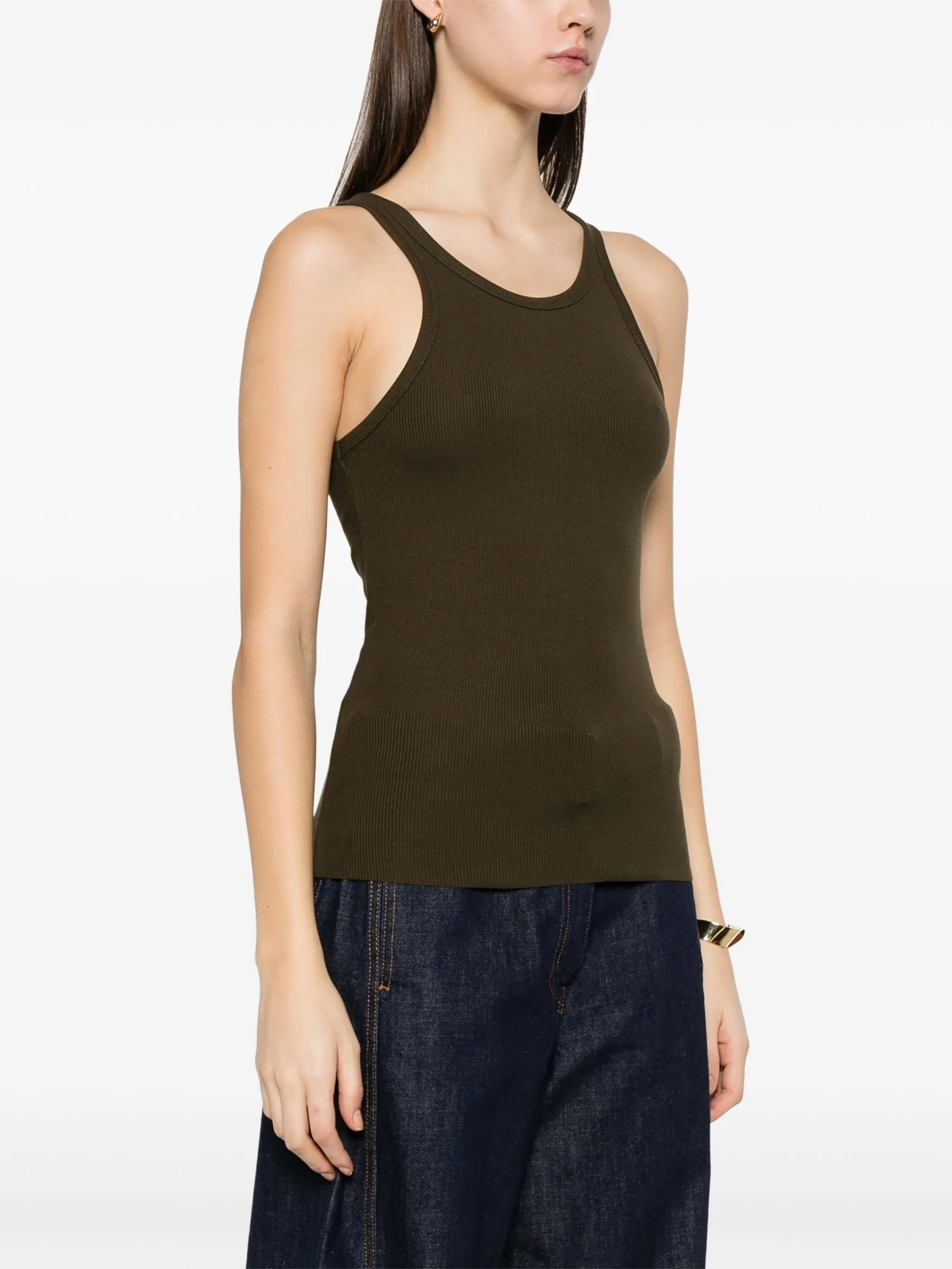 Eterne High Neck Ribbed Tank Top